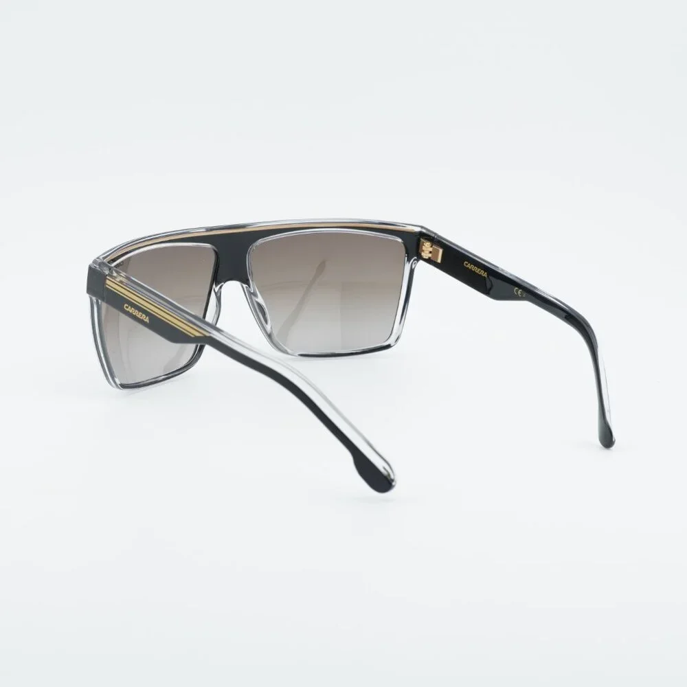 CARRERA 22/N 02M2 HA Sunglasses Black/Gold Shield Frame, Brown Gradient Lenses